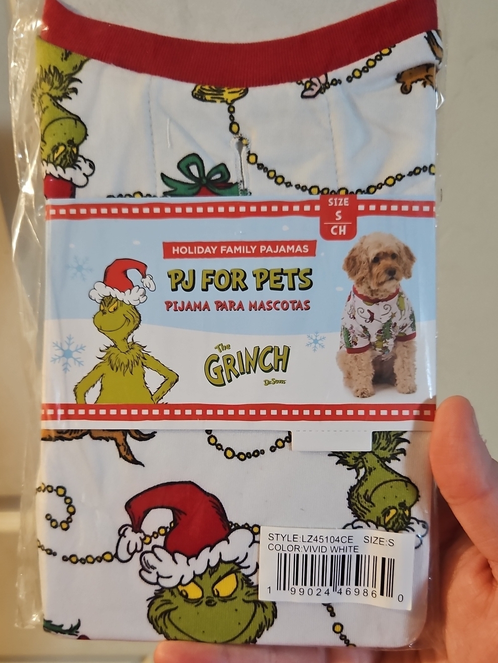 DR. SEUSS THE GRINCH PJ FOR PETS: NEW WITH TAGS: SIZE SMALL